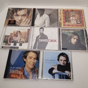 Music CDs Vintage Lot of Eight with Mellencamp Mayer Aiken Bo Bice David Cook